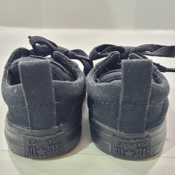 CONVERSE ALL STAR STREET OX LOW MONO BLACK SHOE BABY TODDLER SIZE 4 - Picture 4 of 13